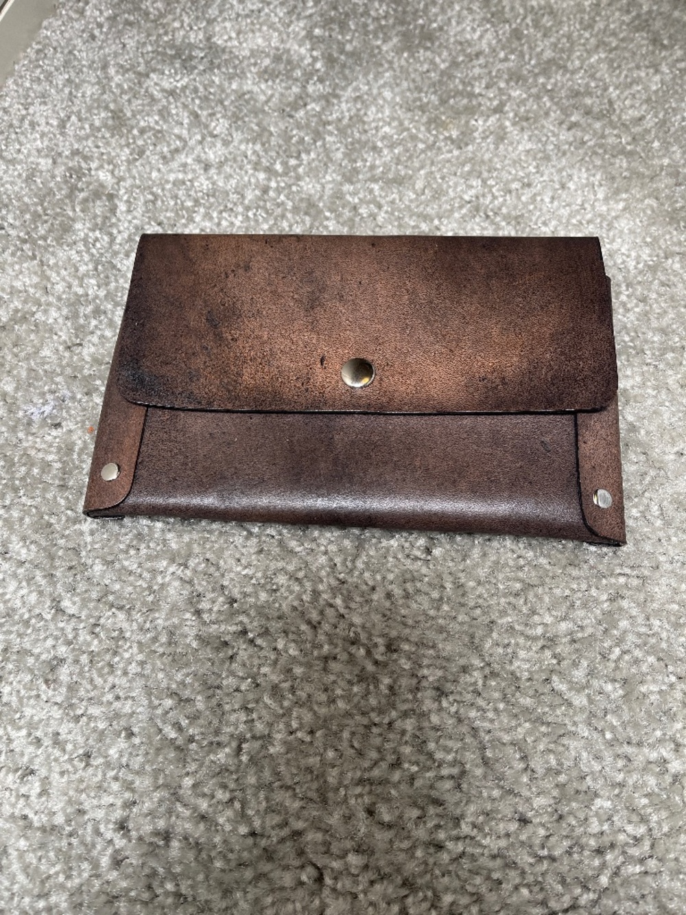 Handmade vegetable-tanned leather clutch *new*